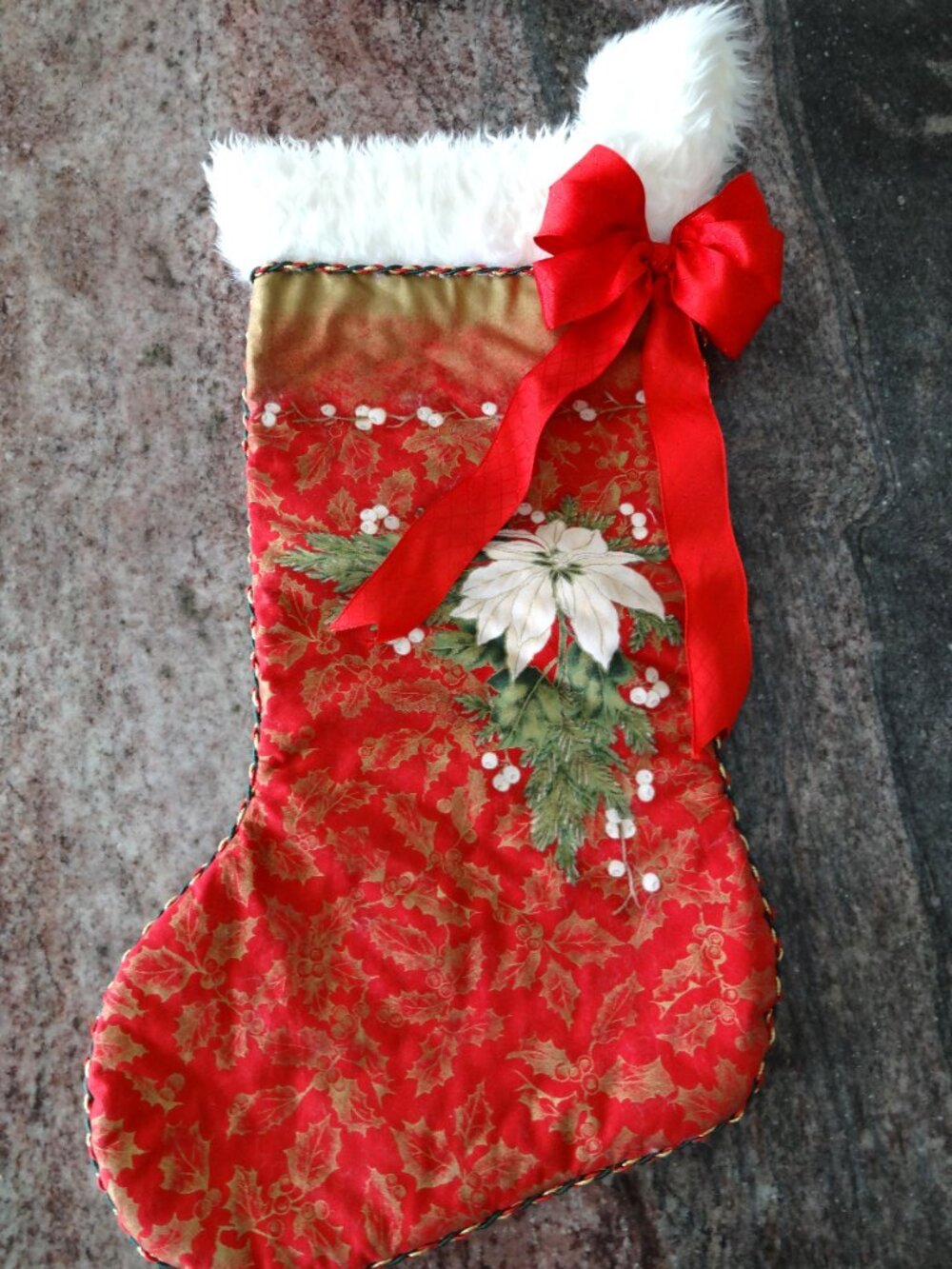 Extra Large 26"x14" Elegant Handmade Heirloom Christmas Stocking
